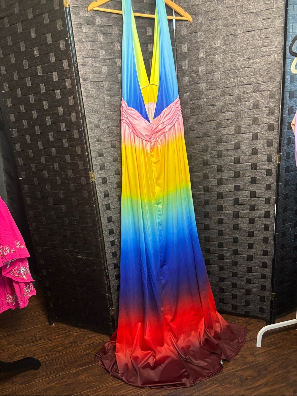 Rainbow Ombre Halter Maxi Dress NWOT 2XL - Picture 12 of 16
